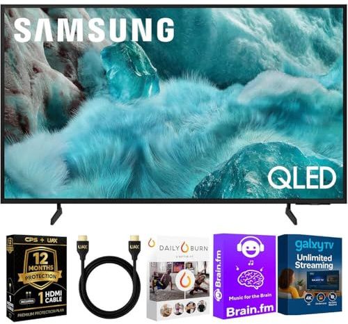 Samsung 50-Inch Q7F Series QLED 4K UHD Smart TV - HDR10+, Alexa Build-in, Bluetooth w/ 12 Month CPS Protection Plan, AUX HDMI Cable, Streaming Bundle