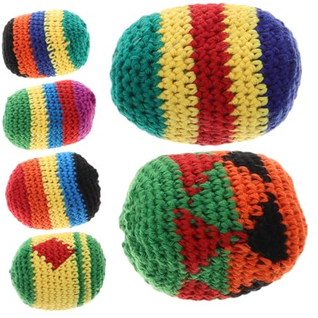 Supvox 6stücke Gehäkelte Mehrfarbige Jonglierbälle Weiche Gestrickte Spielbälle Bunte Jongliersäcke Für Spaß Beim Werfen Und Jonglieren Spielzeug Für Motorik Und Koordination