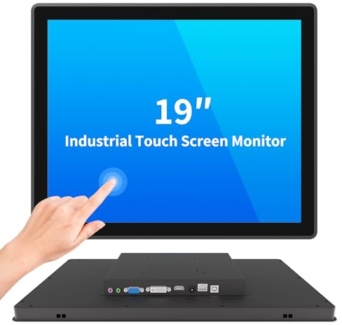 LMENGER 19 Inch Industrial Touch Screen Monitor, 10 Points Touch, Ratio 5:4 Capacitive PCAP Display, 1280x1024R, Active Matrix TFT LCD, LED Backlight, VGA, DVI, HD-MI Ports