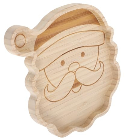 Homoyoyo Plateau De Service De Noël Bois Forme Père Noël Style Rustique Pour Recevoir