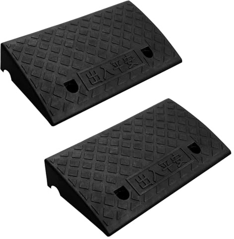 EVERGOODS 2PCS Kerb Ramp 49.6 * 27 * 8.8cm Wheelchair Ramp Slope Non-Slip Step Ramp for Car Caravan Trailer Wheelchair Disabled Acces