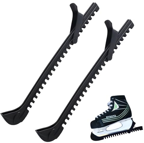 Zyiphor 1 Paire De Protege Lame Patin a Glace 34,5cm Protecteurs De Patins à Glace Réglables pour Le Hockey ou Le Patinage Artistique, Enfants et Adultes (Noir)