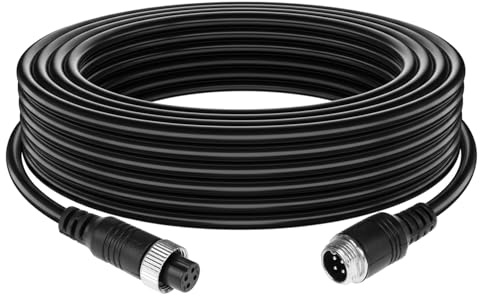 QWORK® 10 m 4 pin cavo di prolunga per telecamera posteriore, cavo di prolunga per dash cam, cavo di alimentazione per telecamera e monitor per auto