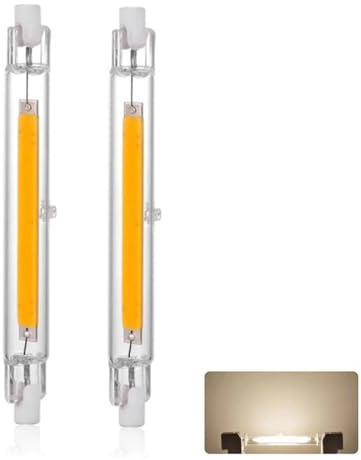 Generico R7S LED 118mm Dimmerabile, Lampada LED R7S 118mm 30 W Sostituisce Alogena J118 300 W, Bianco Naturale 4000K 3000LM, Senza Sfarfallio, 360° Luce Lineare COB LED Lampadina Proiettore, 2 Pezzi