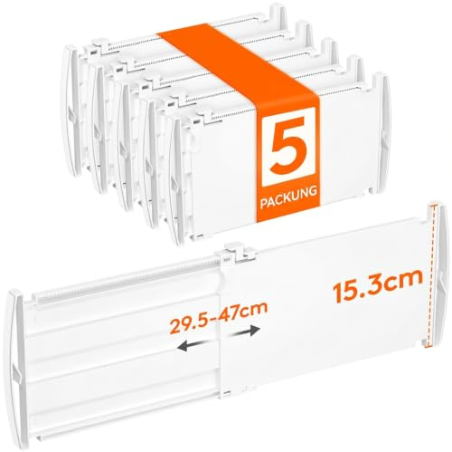 Lifewit 5 lådavskiljare justerbar för innerlängd 30–47 cm och höjd >15 cm