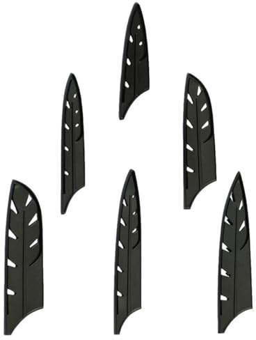 PAMINGONO Set 10 Protezioni per Coltelli in Plastica Nera, Fodero per Coltelli da Cucina, Copertura Resistente Agli Urti per Taglierine Domestiche e Professionali