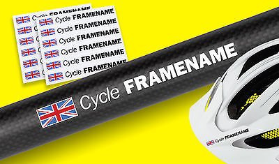 FAHRRAD RAHMEN HELM personalisiert name Aufkleber Sticker 12ER SET mit flagge