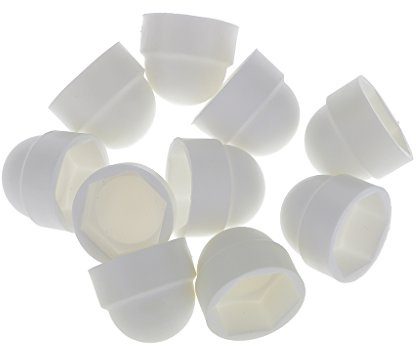 Sharplace 10 Schraubenabdeckung Abdeckkappe für Schraubenmuttern Sechskantschrauben 17x19.5mm M10, Weiß