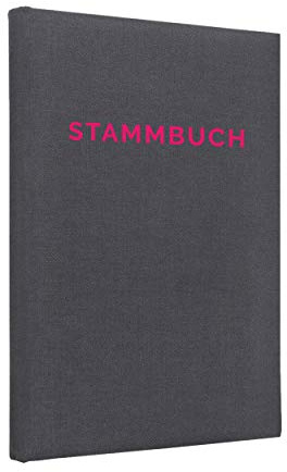 Hochzeitideal Stammbuch der Familie Serie 'Linea' Leinen dunkelgrau (Neonhimbeere, 21,0 x 14,0)