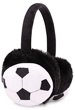 IPENNY Boys Girls Fur Earmuffs Xmas Gift Cute Football Design Winter Fluffy Thermal Ear Warmers Handband Cold Weather Earplugs Comfortable Fashion Cartoon Ear Muffs Protector