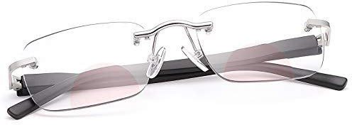 MIRYEA Randlos Photochrome Bifokale Lesebrille Uebergang UV400 Schutz Federscharnier Leser Blau Licht Blockieren Computer Brillen