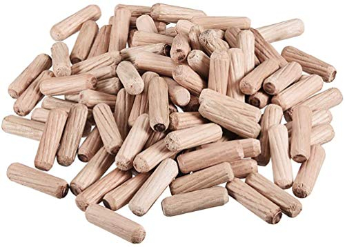 TERF® 200 pasadores de madera de 8 mm x 25 mm, tacos de madera maciza y dura, estriados y biselados, para carpinteros profesionales, proyectos de bricolaje y manualidades