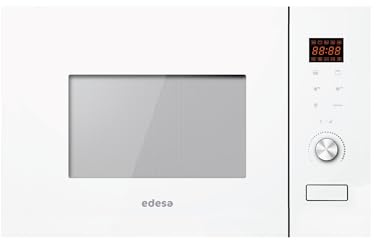 EDESA Mikrowelle EMW-2020-IG WH mit Einbau, 20 l, 800 W und Grill, 1000 W, Innengehäuse aus Edelstahl, Auftau- und Heizfunktionen, Breite 59,5 cm, Weiß