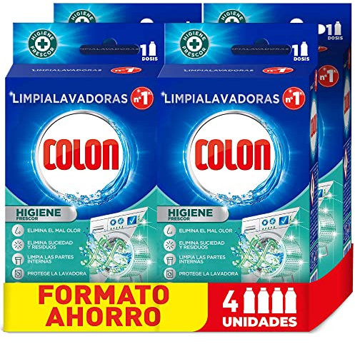 Colon Limpialavadoras Higiene - Limpia la lavadora y elimina malos olores, x4 Higiene, 4 Unidades