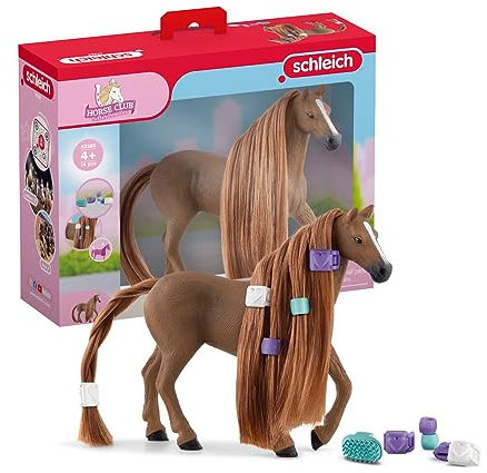 schleich HORSE CLUB Sofia's Beauties 42582 Englisch Vollblut Stute Spielset - Realistisches Pferdespielzeugset mit Pferd mit Mähne & Zubehör für Fantasievolles Spiel Pferde Spielzeug ab 5