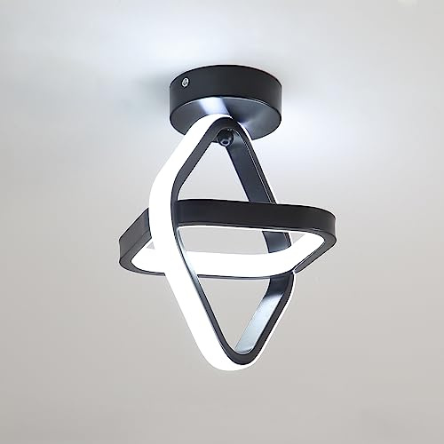 Goeco Deckenlampe LED 24W 2700LM 6500K Quadratische, Schwarz | Modern Deckenlampe LED 2 Fimmige Kaltweißes Licht LED Lampen Deckenbeleuchtung für Flur, Küche, Schlafzimmer, Wohnzimmer