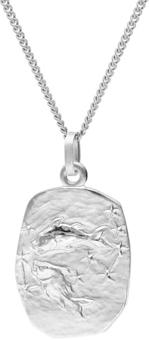 trendor Sternzeichen Fische Halskette Silber 925 15330-03 | eleganterTierkreiszeichen Anhänger für Damen oder Herren, Halsschmuck aus Sterlingsilber
