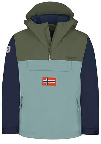 Trollkids Kids Kirkenes Anorak 140, Dusky Olive