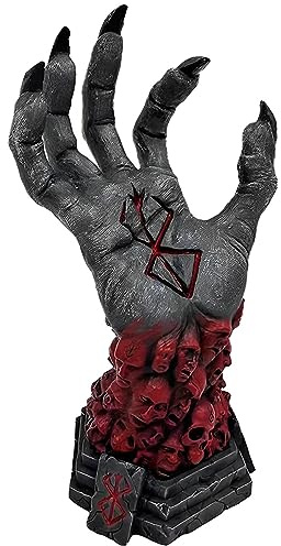 Tefexer Berserk Statue Hand of God Figurine - Hand of Mad Grim Reaper Skull Rune Sculpture - Berserk Comics Lover Gift Halloween Decoration Home Ornament Collectible