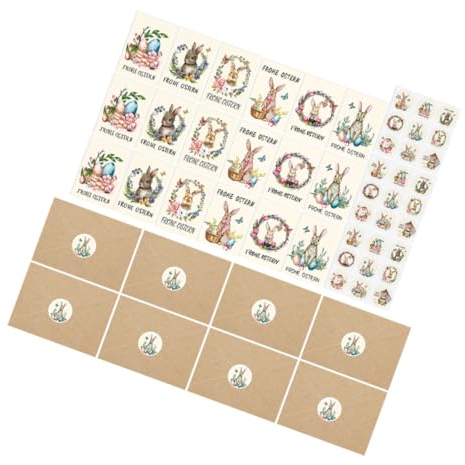 EXCEART 1 Satz Ostergrußkarte Taufkarte Osterkarten für Freunde Retro-leere Karte Grußkarten Geschenkkarten Ostersegenkarte Nachrichtenkarten klassisch Aufkleber Hase Papierkarte Umschlag