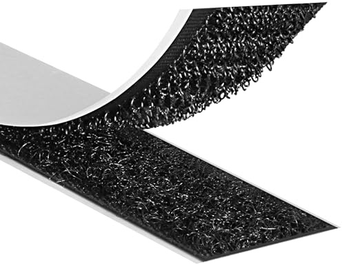 Klebeshop24 Självhäftande kardborreband, set med hake & ögla - färg, längd & bredd valbar/svart, 16 mm x 15 cm
