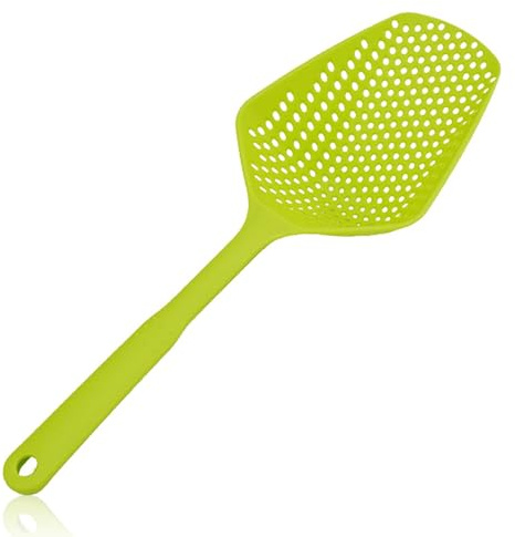 Passoire En Plastique Avec Poignée,passoire cuisine,passoires pliable,Petite Passoiress Avec Poignée,Passoires En Plastique Avec Bec Verseur,Cuillère Fendue Multifonctionnelle Intégrée Pour la Cuisine