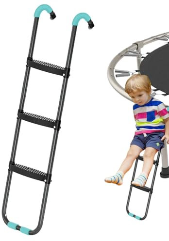 JINGAN - Escalera para trampolín, escalones de trampolín, escalera ancha de acero antioxidante de 2 peldaños y 3 peldaños con amplios pasos antideslizantes, accesorios de trampolín para