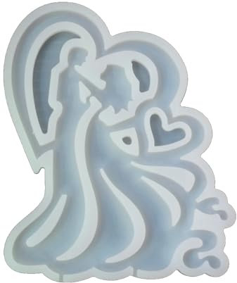 mostsom Lot de 2 moules en silicone pour sucettes - Moule à sucettes - Moule à sucettes - Moule à bonbons - Moule pour fête (J_ mariée et marié)