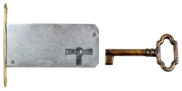 Holzando Möbelschloss Einsteckschloss mit Schlüssel 001200-3017 Rechts - Dornmaß 60mm - Halmlänge 32mm