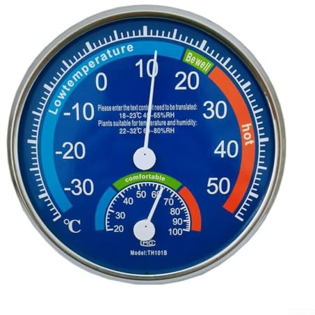 Accurate Analog Thermo Hygrometer for Temperature and Humidity Monitoring in Any Room (blue)