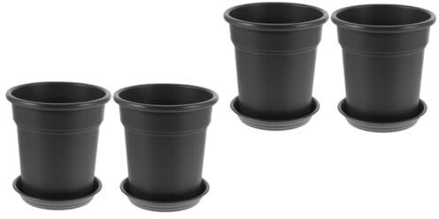 SUPVOX 4ensembles Pots De Plastique avec Support Pot De Jardin Respirant pour Orchidées Et Plantes Intérieur Et Extérieur Circulation Air De Diamètre