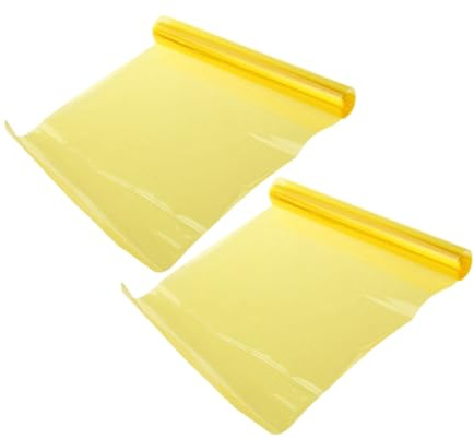 ULTECHNOVO 2rollen Gelbe Scheinwerferfolie Auto Vinyl Folie Schutz Tönungsfolie Für Scheinwerfer Und Nebelscheinwerfer Selbstklebend Dreilagig Einfach Anzubringen