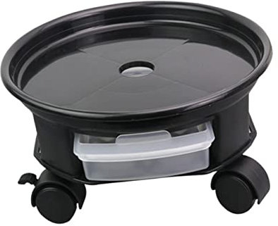 MOBUTOFU Plateau de Base Rond pour Pots de Fleurs 27cm en Plastique Noir