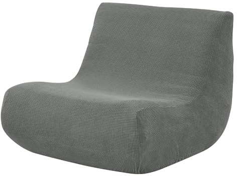 Surwin Lazy Sofabezug 1 Sitzer, Stretch Ohne Armlehnen Sofahusse Weicher Schonbezug Lazy Sofa Überzug Sofaüberwurf Sofaschoner für Hund Katze Sofaschutz (13#Dunkelgrau)