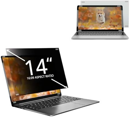 EliWhale Filtro de pantalla de privacidad para laptop de 14 pulgadas para relación de aspecto 16:9, HD antiluz azul y antirreflejos, protector de pantalla de privacidad extraíble para laptop, ancho x
