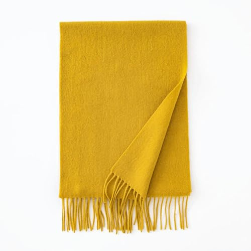 CMZYBBD Schal Unisex Wollschal Für Herbst & Winter - Dicke, Warme Nackenwickel Und Schal, Einfache Eleganz Für Männer Und Frauen-gelb-180 * 30 cm