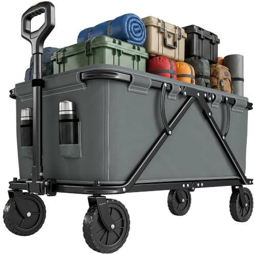 Outsunny Handwagen faltbar, 160 L Bollerwagen, mit Plane, bis 120 kg