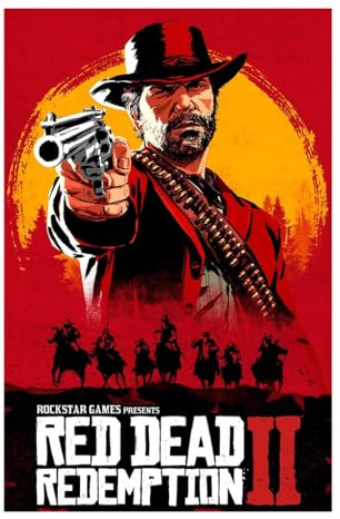 RDR2 Poster, Wandkunst, Videospiel, Leinwandposter, ästhetische Maldrucke, 40 x 60 cm, ungerahmt (A)