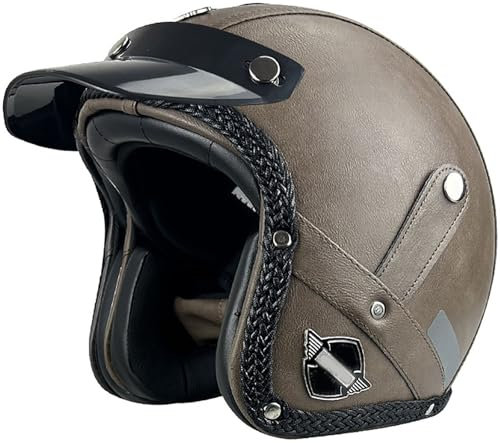 Vintage Casco Aperto Casco Da Motociclista Omologato DOT/ECE Moto Mezzo Casco Caschi Jet Caschi Cromwell Per Donna E Uomo Adulto Casco Scooter Casco A Scodella Con Occhiali 2,XL=61-62CM
