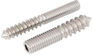 Stockschrauben, doppelseitige selbstschneidende Gewindeschrauben, kopflose Innensechskantschraube aus Edelstahl 304 mit Doppelkopf und spitzem Schwanz, selbstschneidende Schraube M4 M5 M6 M8 M10(5pcs