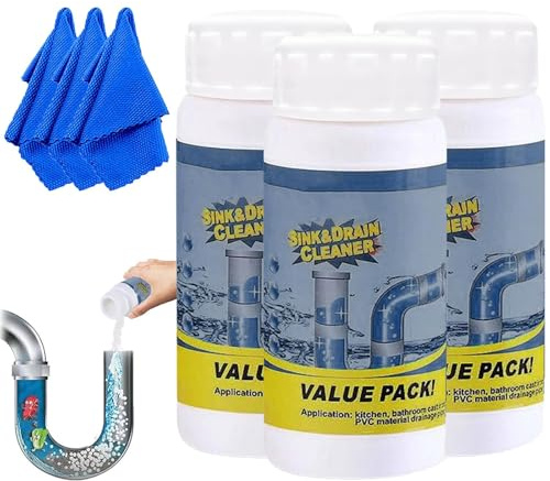 Wild Sink and Drain Cleaner, Powerful Sink & Drain Cleaner, Foam DRAIN CLEANER For SINK, Deodorizing and Cleansing, Wild Pipe Cleaner, For Kitchen Bathroom Toilet Shower, Safe For All Surfaces (3PCS)