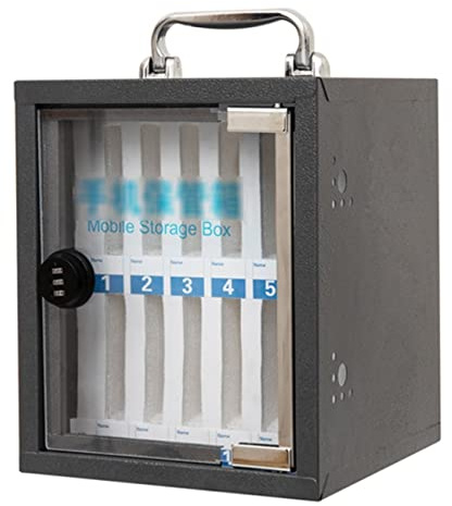 Handy Spind Schrank mit Zahlenschloss - Sichere Aufbewahrungsbox für Schule & Büro - Hält 12-60 Telefone Safe Deposit Box für Mobile Geräte Ladestation