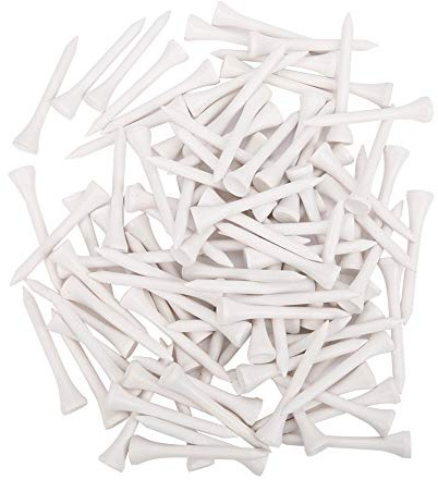 Adfaga Golf-Tee, Holz-Golfball-Tee, Golf-Zubehör, Premium-Qualität, umweltfreundlich, leicht, langlebig, Training, Üben, Weiß, 54 mm, 100 Stück