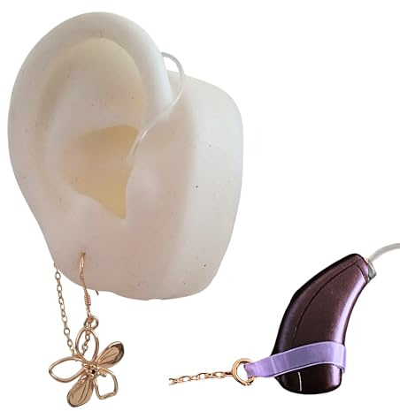 Pendientes antipérdida de audifonos para sordera | Cadena de retención para sujeción de audífonos para sordos | Evita caídas y pérdidas de amplificadores, sonotones o implantes cocleares.