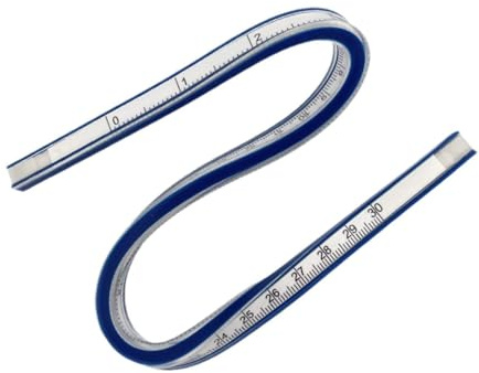 siduytin Flexibel kurvlinjal Flexibel linjaltillbehör Ritning Målning Ingenjörsgrafik Mångsidigt mätverktyg Ritverktyg böjd Böjbar Dubbelsidig Quiltning Kontorsmaterial, 30 cm