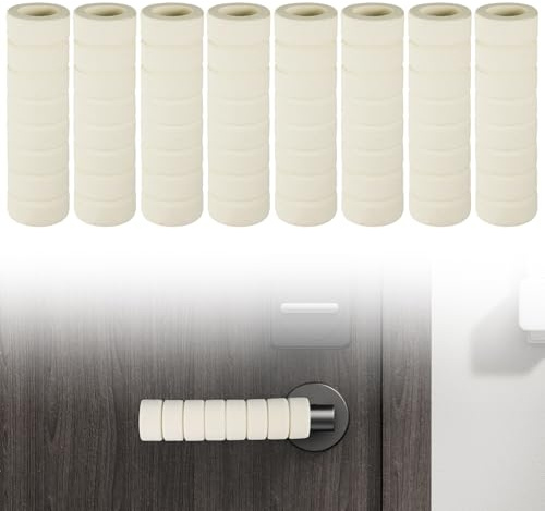 Dekorinex 8 Stück Türklinkenpuffer Türgriff-Schutz Schaumstoff | Beige Schaumstoff Griff-Abdeckungen,Türgriff-Schutz Schaumstoff Griff-Abdeckungen,Türgriff Stopper Schaumstoff für Wohnzimmer