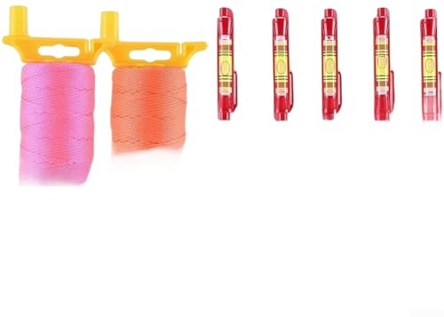 Sandyseptember Kit di livella a filo con livello del tubo ad angolo regolabile, livella magnetica a colonna per progetti di costruzione e giardinaggio (set da 2)