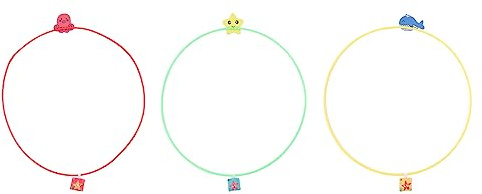 HUSHUI Jouets D'anneaux de Plongée pour Enfants, équipement de Sport sous-Marin coloré et D'entraînement pour Le Plaisir de la Natation, Ensemble de 3 en Plastique Durable, Idéal pour Les Jeux de