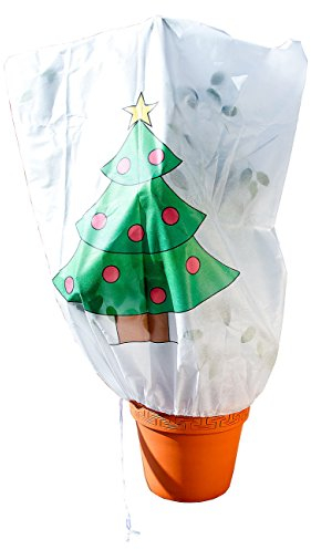 infactory Abdeckhaube für Pflanzen: Winterschutz-Haube Weihnachtsbaum für Pflanzen, 110 x 120 cm (Schutzsack mit Motiv, Winterschutz-Vliese für Stammrose, Winterhauben)