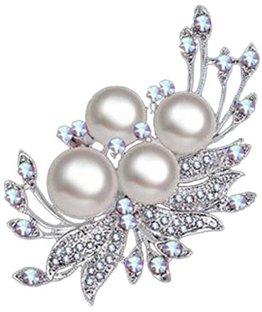 Hosaire 1x Damen Brosche Mode Narzisse Blütenform mit Weißer Perle Design Frau Hemd Broschen Mantel Deko Brosche Schmuck Zubehör Brooch